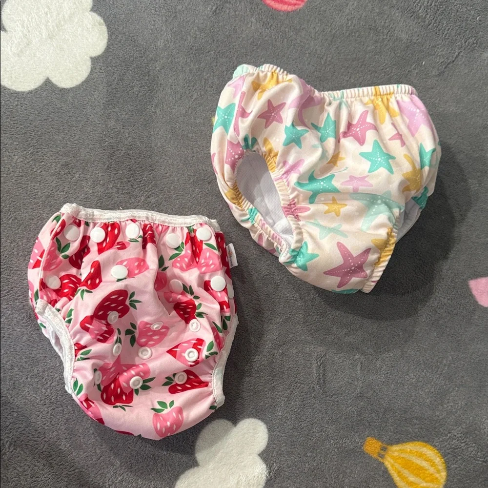 Colorful Star and Strawberry Patterned Kids Diaper Covers